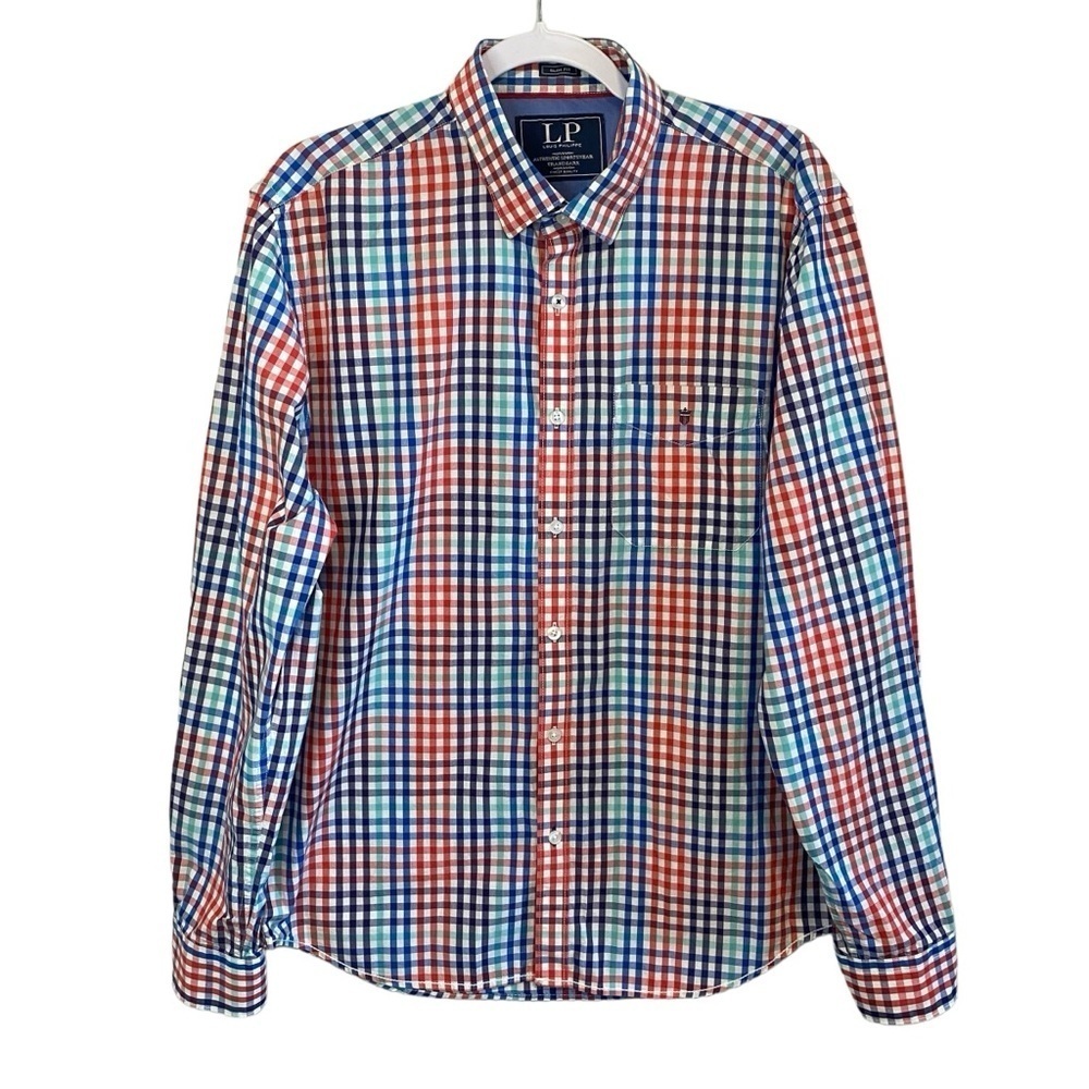 LP Louise Philippe - Check Button Down Union Fit/Slim Fit  - Size 44
